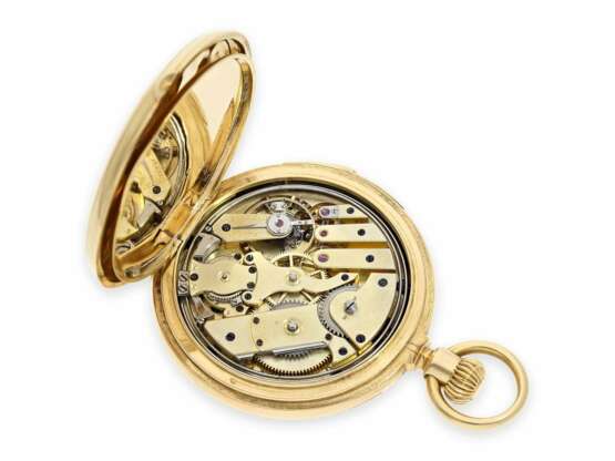 Taschenuhr: hochfeine und frühe Patek Philippe Goldsavonnette mit Viertelstunden-Repetition, geliefert an den Chronometermacher Rodanet in Paris 1872 - Foto 3