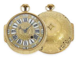 Pocket watch: rarity, one of less than 10 well-known Louis XIV Oignons with a gold case and a repeater, the Royal watchmaker, Gaudron, Paris, CA. 1700