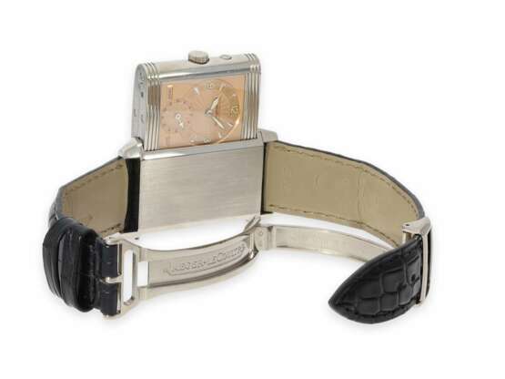 Armbanduhr: seltene und hochwertige Jaeger Le Coultre Herrenuhr in 18K Weißgold, Reverso "Night & Day Duoface" Ref. 270.3.54 mit Originalbox und Papieren von 2001 - photo 4