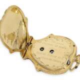 Taschenuhr/Anhängeuhr: extrem rare Gold/Emaille-Formuhr mit Diamantbesatz "Blumenkorb" und herzförmigem Werk, Tissot & Fils No.10085, ca. 1850 - photo 7