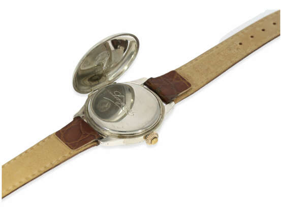 Armbanduhr: Longines Rarität, ganz früher, großer Chronograph mit Emaillezifferblatt und Sondersignatur Riganti Bangkok, Longines 1926, mit Stammbuchauszug - Foto 4