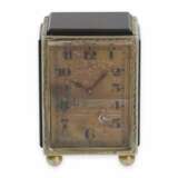 Reiseuhr/Carriage Clock: extrem rare Miniatur Reiseuhr mit Jaspisgehäuse und Achatzifferblatt, vermutlich Lacloche Frères Paris No.5373, ca.1920 - photo 1