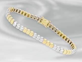 Armband: sehr attraktives Bicolor-Armband mit Brillanten, ca. 1ct, 18K Gelbgold/Weißgold