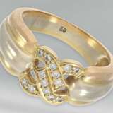 Ring: dekorativer Bicolor-Brillantring, 18K Gold - Foto 1