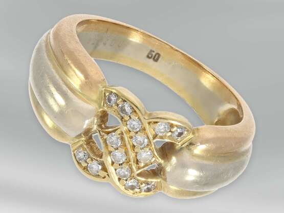 Ring: dekorativer Bicolor-Brillantring, 18K Gold - photo 1