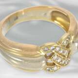 Ring: dekorativer Bicolor-Brillantring, 18K Gold - Foto 2