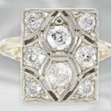Ring: dekorativer Art déco Ring mit Diamanten, insgesamt ca. 1,36, 14K Weißgold - photo 1