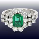 Ring: sehr hochwertiger und äußerst dekorativer vintage Smaragd/Brillant-Goldschmiedering, ca. 3,3ct, sehr seltene Smaragdqualität - Foto 1