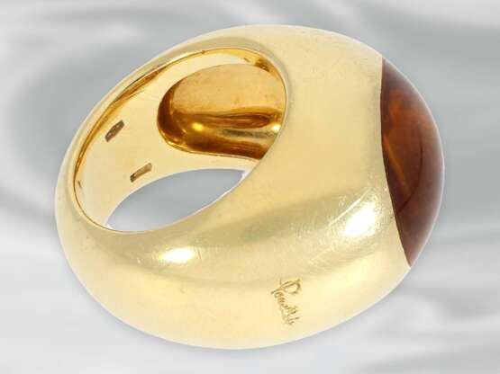 Ring: massiver, außergewöhnlicher Designerring mit Citrin, 18K Gelbgold, Markenschmuck von Pomellato Mailand - Foto 3