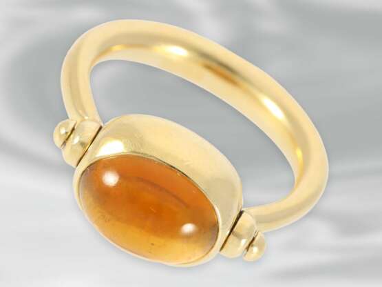 Ring: hochwertiger gelbgoldener Citrinring aus dem Hause Bvlgari, 18K Gold - Foto 1