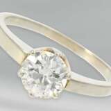 Ring: hochwertiger vintage Solitärring mit Altschliff-Diamant, ca.1ct, 14K Weißgold - photo 1