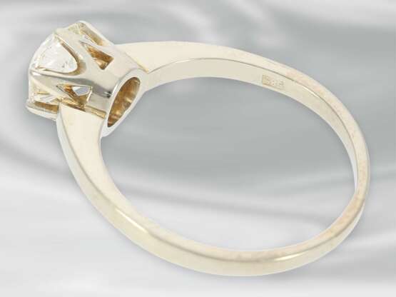 Ring: hochwertiger vintage Solitärring mit Altschliff-Diamant, ca.1ct, 14K Weißgold - photo 3