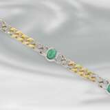 Armband: attraktives Smaragdarmband mit Brillanten, gearbeitet in Bicolor-Optik, 18K Gold - фото 2