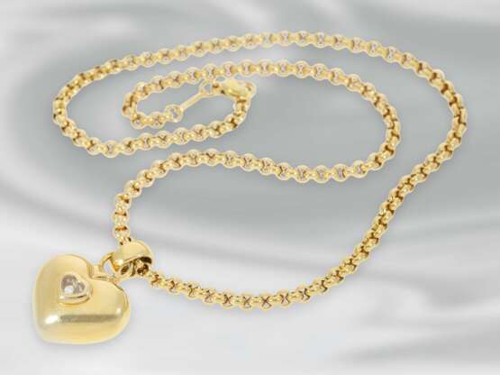 Kette/Collier: gelbgoldenes Herzcollier, "Happy Diamonds" von Chopard, 18K Gold, mit Zertifikat - photo 1