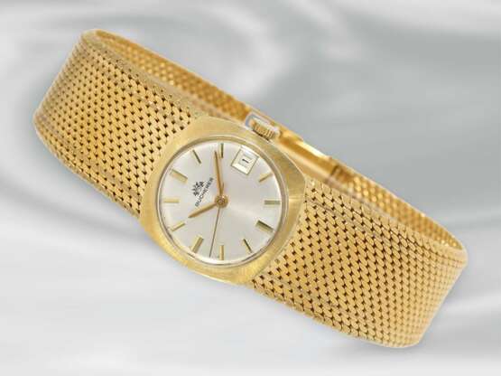 Armbanduhr: hochwertige, seltene goldene vintage Automatic-Damenuhr der Marke Bucherer, 18K Gold - photo 1