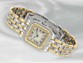 Armbanduhr: Damenuhr Cartier "Panthère" in Edelstahl/18K Gold