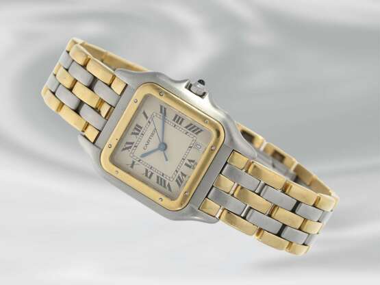 Armbanduhr: große Armbanduhr "Cartier Panthere" in Edelstahl/18K Gold, Herrengröße - Foto 1
