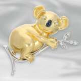 Brosche/Nadel: hochwertige Goldschmiedebrosche, Motiv "Koala Bär", Handarbeit aus 18K Gold - photo 1