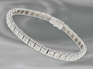 Armband: ausgefallenes, modern gearbeitetes Brillant/Tennisarmband aus 18K Weißgold, Brillanten von 1ct, ungetragen