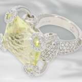 Ring: ausgefallener, neuwertiger Designerring von Gucci, besetzt mit zahlreichen Brillanten und großem Lemon-Quarz - photo 3