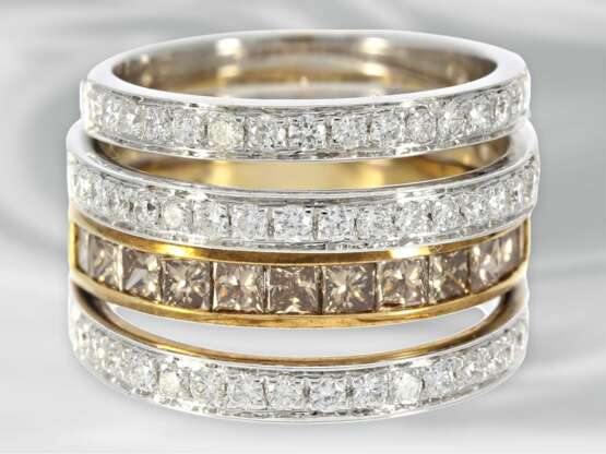 Ring: moderner Bicolor-Diamantring in außergewöhnlichem Design, ca. 2,02ct, 18K Gold - Foto 3