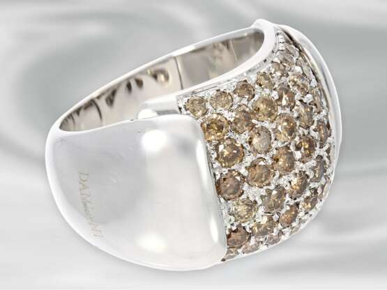 Ring: breiter, moderner und attraktiver Pavéring mit fancy Brillanten, ca. 2,1ct, 18K Weißgold, neuwertig! - photo 1