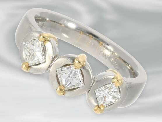 Ring: neuwertiger, moderner Diamant-Platinring, feine Diamanten von 0,75ct, ungetragen - photo 1