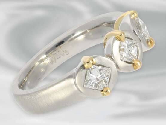 Ring: neuwertiger, moderner Diamant-Platinring, feine Diamanten von 0,75ct, ungetragen - фото 2