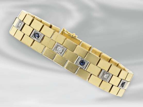 Armband: schweres vintage Goldschmiedearbeit mit Brillanten und Saphiren, 18K Gold - photo 1