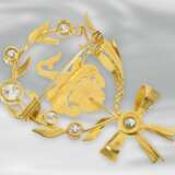Brosche/Nadel: hochwertige Goldschmiedearbeit, Jugendstilbrosche mit Adelswappen, Altschliff-Diamanten von ca. 2,6ct - фото 2