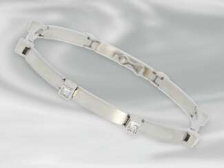 Armband: sehr solide gefertigtes, hochwertiges Platinarmband mit Diamantbesatz, ca. 1,5ct, ungetragen