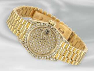 Armbanduhr: vintage Rolex Damenuhr in 18K Gold, Rolex Lady Datejust, 1985er/86er Jahrgang, Ref. 69178