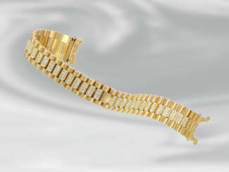 Armband: goldenes Rolex-Uhrenarmband mit Brillantbesatz, ca. 1,52ct, 18K Gold