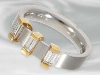Ring: moderner Designerring aus Platin, hochfeiner Diamantbesatz von 0,74ct, neuwertig und ungetragen, NP lt. Etikett über 8000,-€