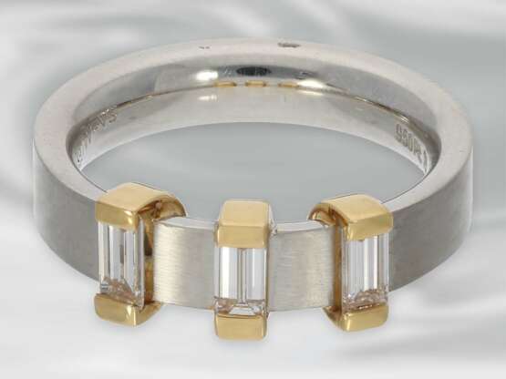 Ring: moderner Designerring aus Platin, hochfeiner Diamantbesatz von 0,74ct, neuwertig und ungetragen, NP lt. Etikett über 8000,-€ - photo 5