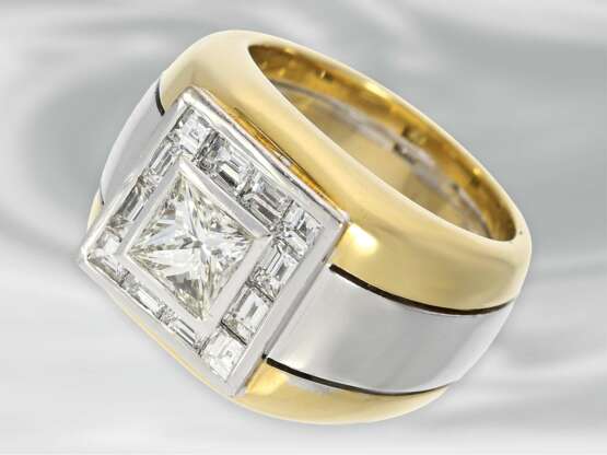 Ring: schwerer und massiver, äußerst hochwertiger und ehemals sehr teurer Diamant-Goldschmiedering, ca. 2,33ct, ungetragen! - Foto 1