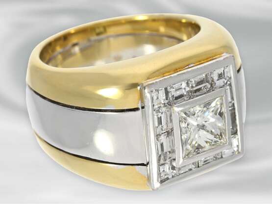 Ring: schwerer und massiver, äußerst hochwertiger und ehemals sehr teurer Diamant-Goldschmiedering, ca. 2,33ct, ungetragen! - Foto 4