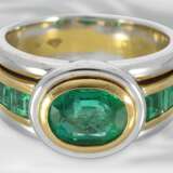 Ring: wertvoller und sehr solide gearbeiteter 18K Smaragd-Goldschmiedering, Mittelstein von 1,6ct - photo 2