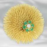 Brosche: außergewöhnliche vintage Gelbgold-Brosche "Seeigel" - "Sea Urchin" von Tiffany & Co., besetzt mit Smaragden und Brillanten, große schwere Ausführung, 18K Gold, ca. 2. Hälfte 20. Jahrhundert - фото 4