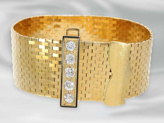Armband: Van Cleef & Arpels, luxuriöses vintage Goldarmband "Ludo" mit Diamanten, ca. 2ct, ca. 1940er Jahre - фото 3