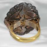 Ring: einzigartiger antiker Saphirring mit sehr wertvollem Burma-Saphir von ca. 26ct, unbehandelt, SSEF Zertifikat, 18K Gold, Silber - Foto 2