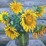 “Sunflowers” Canvas Acrylic paint Realist Still life 2013 - photo 1