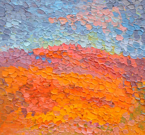 „Rote Steppe“ Leinwand Ölfarbe Abstractionismus Landschaftsmalerei 2014 - Foto 1