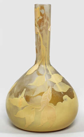 Seltene Gallé-Vase mit Glyziniendekor - photo 1