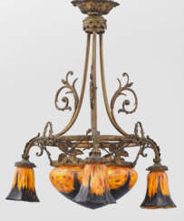 Jugendstil-Deckenlampe in der Art von Müller Frères