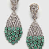 Paar russische Smaragd-Ohrgehänge - фото 1