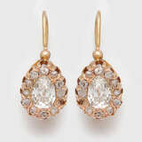 Paar Belle Epoque Diamant-Ohrringe - Foto 1