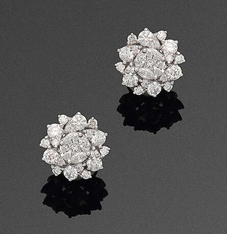 Paar elegante Diamant-Ohrringe - Foto 1