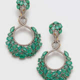 Paar extravagante Smaragdohrgehänge - Foto 1