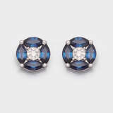 Paar feine Saphire-Diamantohrringe - Foto 1